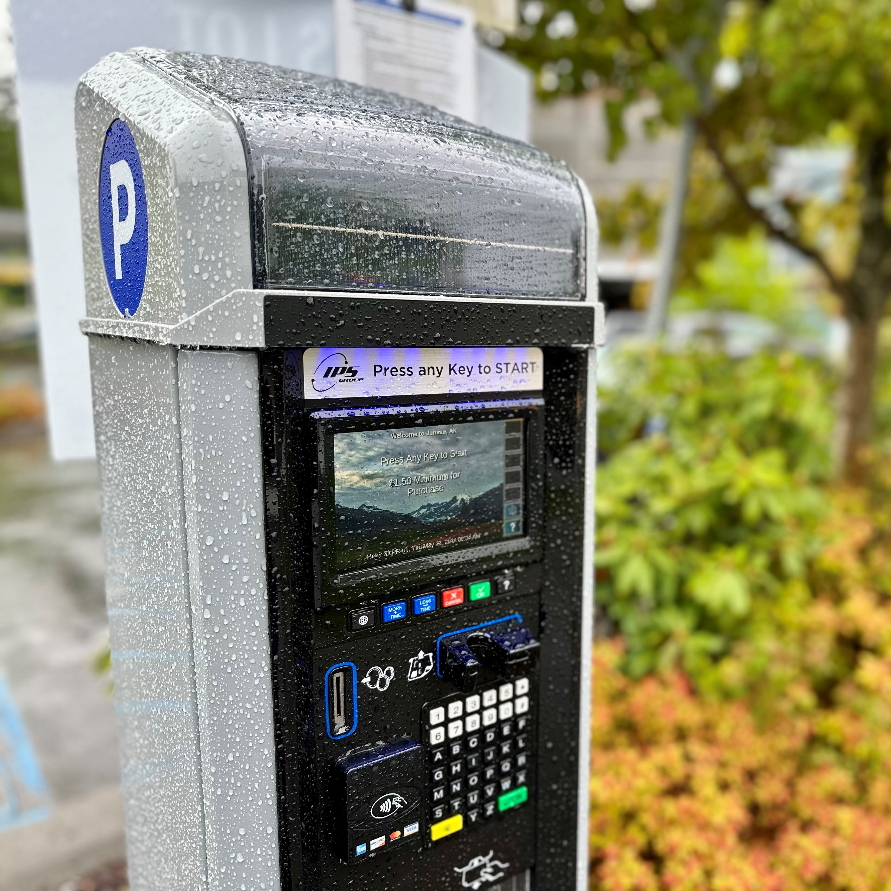 Close up photo of parking paystation
