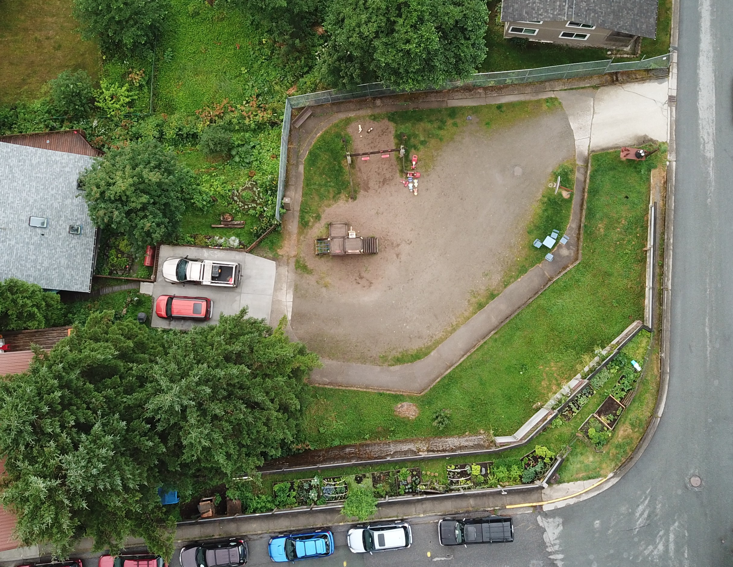 Aerial shot of Chicken Yard Park
