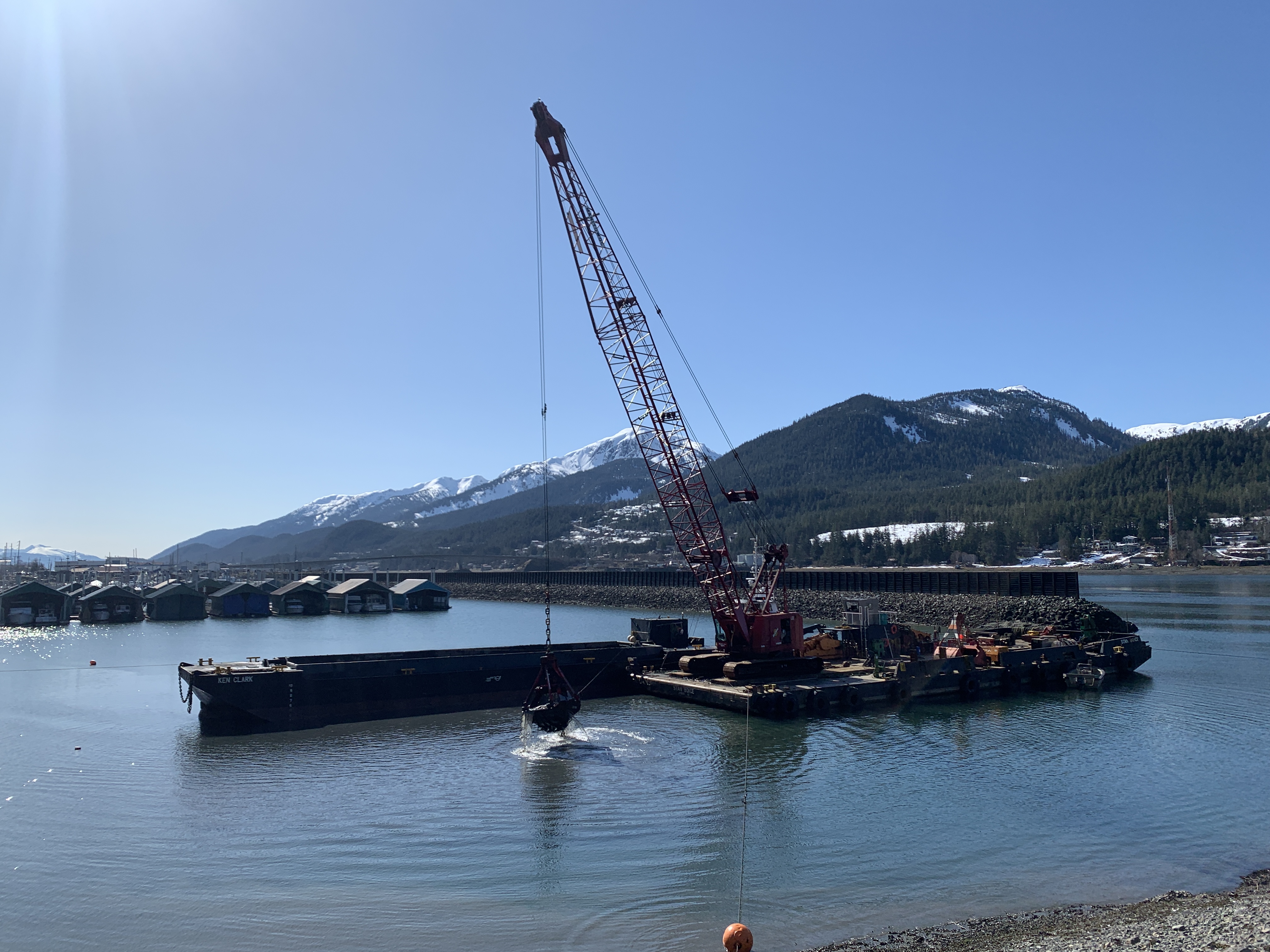 Western Marine Barge working in Harris Harbor