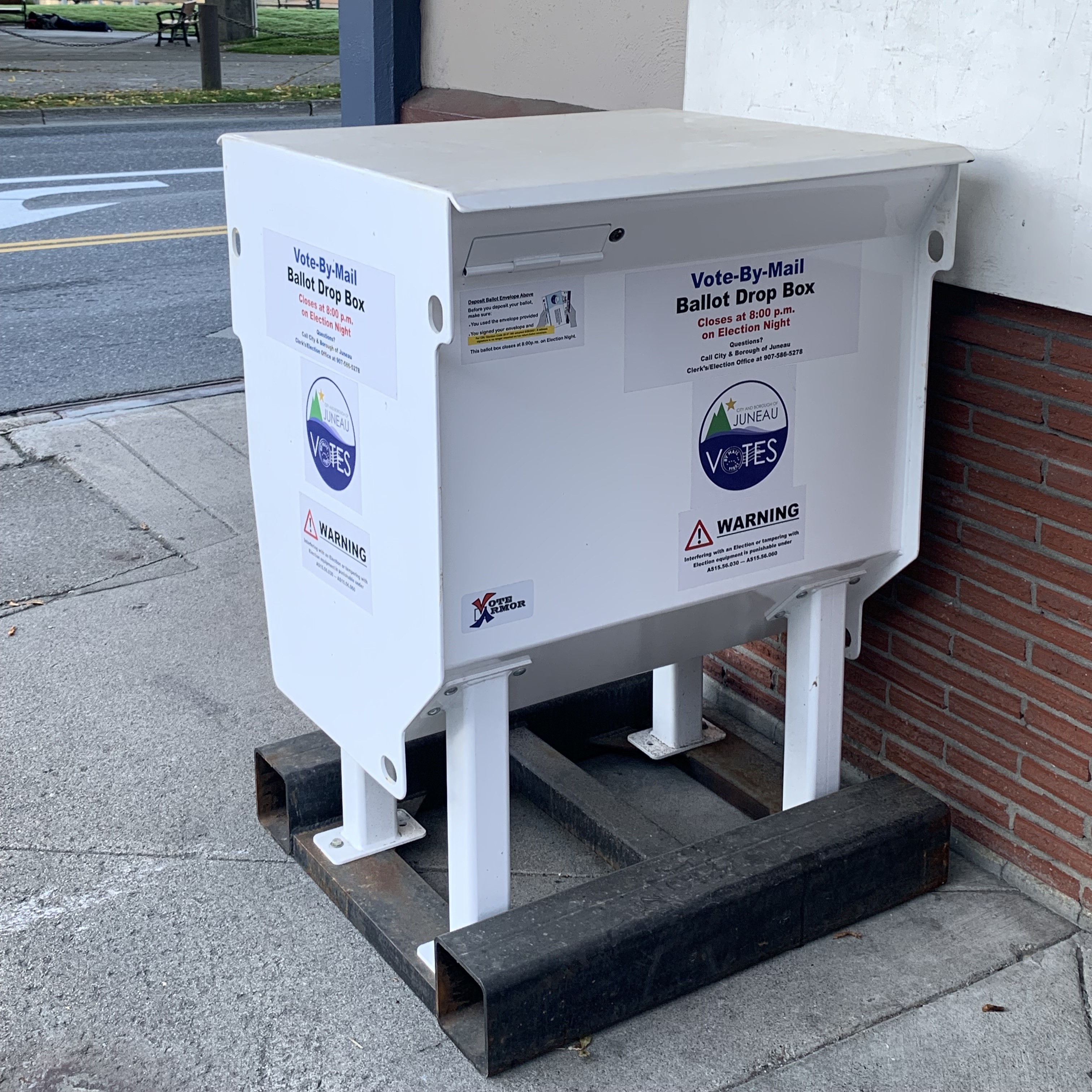 Ballot drop box outside City Hall