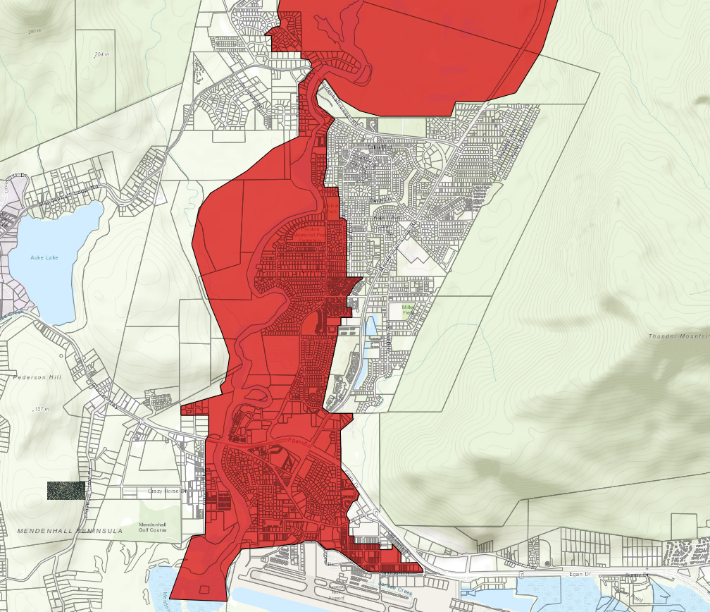 mendenhall valley evacuation advisory map