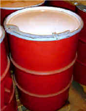 55 gallon drum with locking lid.