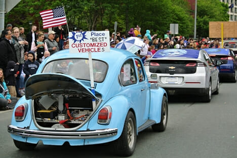 Electric vehicle in parade.