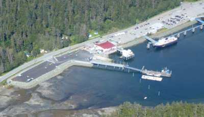 Aerial view of the Auke Bay Loading Facility