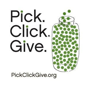 Pick Click Give! Logo
