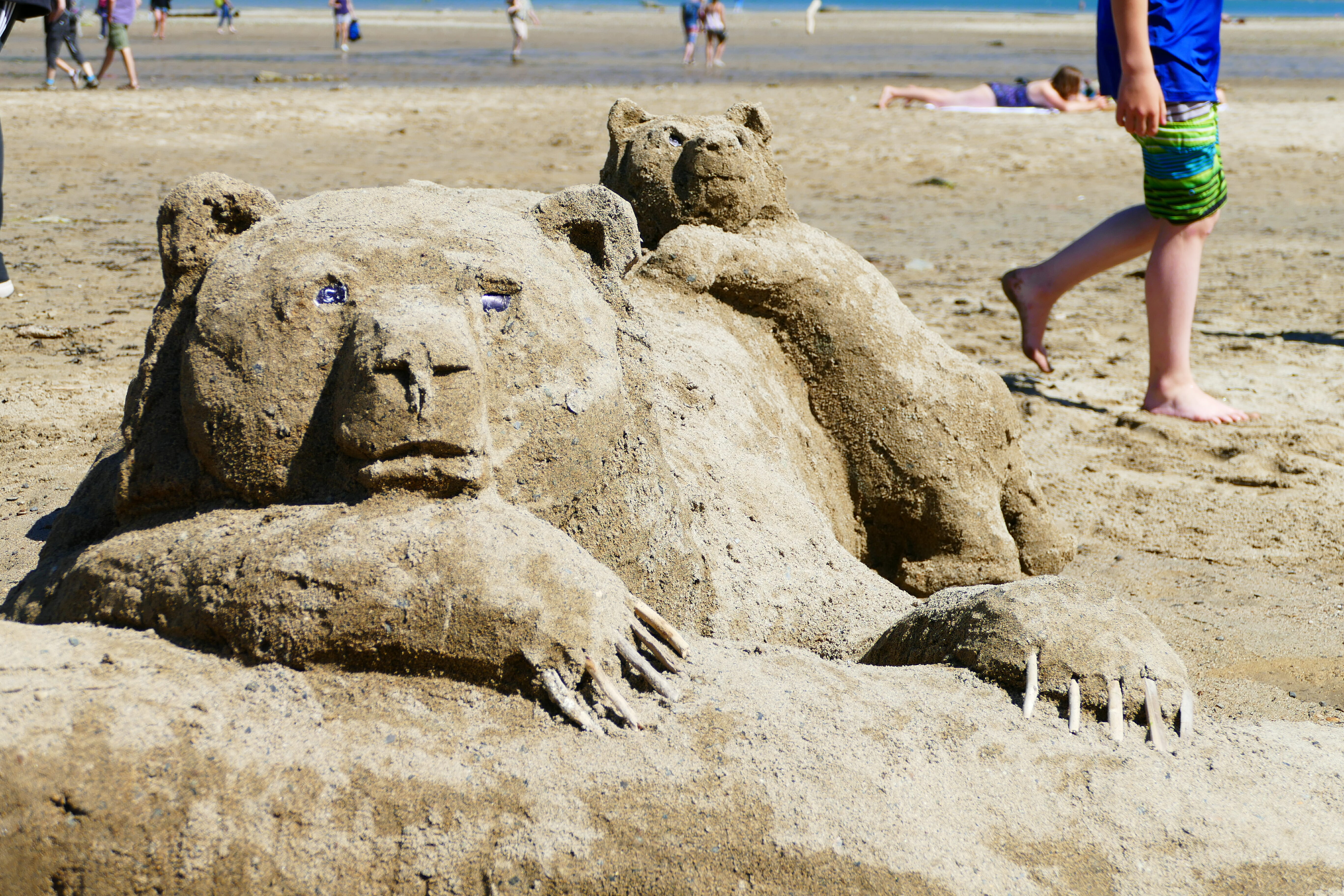 Bear and Cub sand castle at Sandy Beach