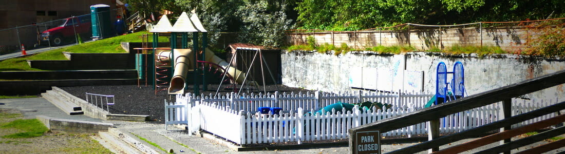 View of the playground equipment at Capital Park