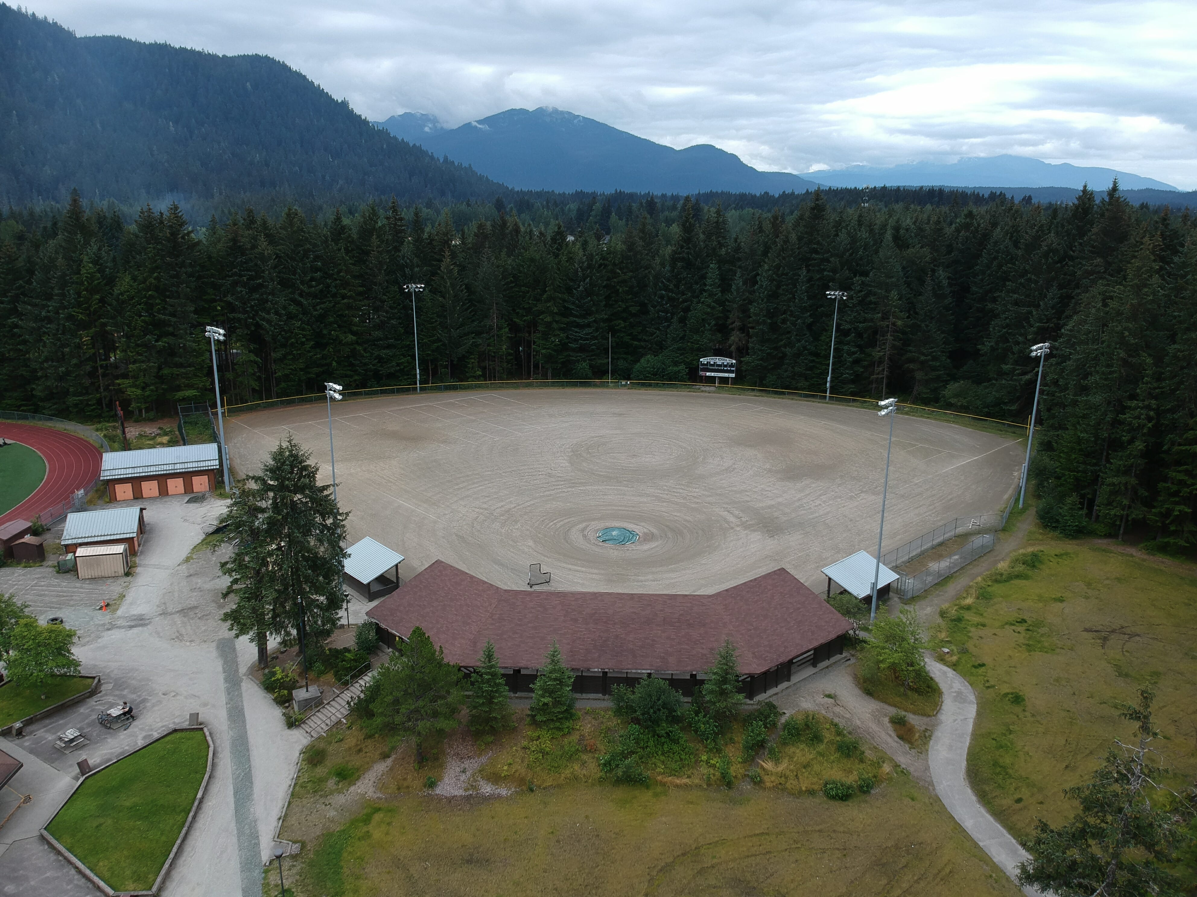 Ariel view of baseball field at Adair Kennedy Park
