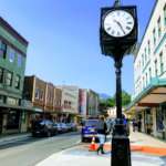 This is a picture of the refurbished downtown clock, which was part of the Downtown Street Improvements project.