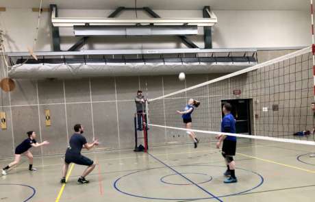 A game at the 2020 R4 Volleyball Tournament