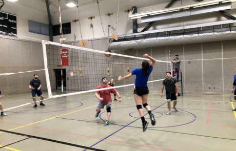 A game at the 2020 R4 Volleyball Tournament