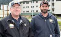This is a picture of Dave Borg and Matt Creswell. Borg is taking the harbormaster position in Whittier and Creswell will take over in Juneau.