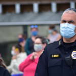 Police Chief Mercer with face mask