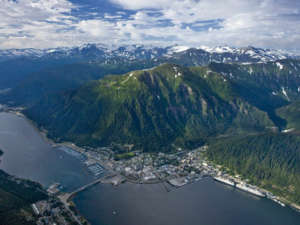 Aerial image of Downtown Juneau, Alaska