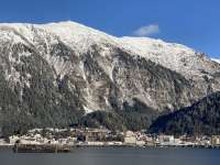 Image of downtown Juneau in winter from across the channel