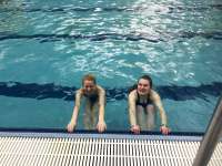 two people in pool