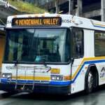 Close up of Route 4 bus bound for Mendenhall Valley