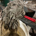 Photo of mop head extracted from wastewater