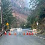 Photo of road closed signs on Basin Road Trestle