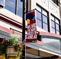 Photo of banner reading 