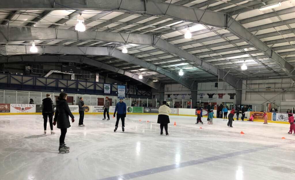 Learn to Skate Photo of skaters on ice at Treadwell Arena