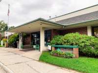 Photo of Douglas Library covered entryway