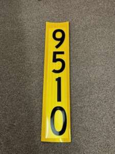 Sample address sign/mailbox decals- may differ from those shown.
