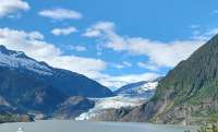 Photo of Mendenhall Lake with glacier in the distance