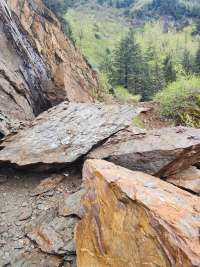 Photo of fallen rock on Perseverance Trail