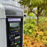 Close up photo of parking pay station
