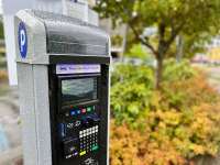 Close up photo of parking pay station