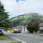 Panoramic view of Cedar Park neighborhood with mountain visible in the background