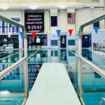 View from atop the diving board of Dimond Park Aquatic Center pool