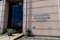 Closeup of building with sign reading Mendenhall Wastewater Facility