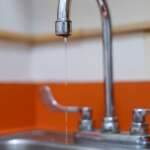 Water faucet trickle.