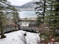 Homestead Park’s new non-slip elevated surface overlooks the Gastineau Channel and downtown Juneau. 