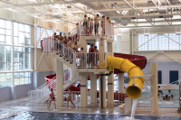 Water slide inside the Dimond Park Aquatic Center.