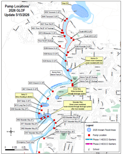 map noting planned pump locations