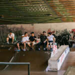 Skaters hang out at the Pipeline Skate Park.