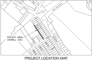 Map of the project area on Nowell Avenue. 