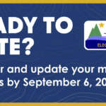 Graphic that says "Ready to Vote? Register and update your mailing address by September 6, 2026."